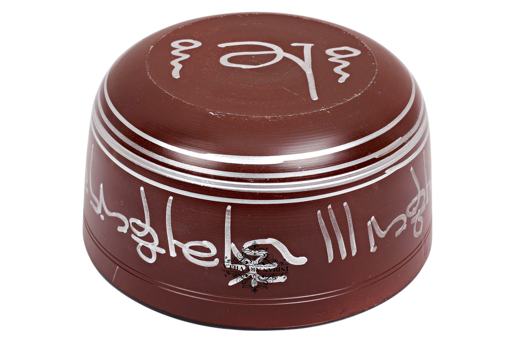 Brass Inside Buddha Design Tibetan Deep Singing Bowl, Reduce Stress Anxiety Vastu Items BR-8 