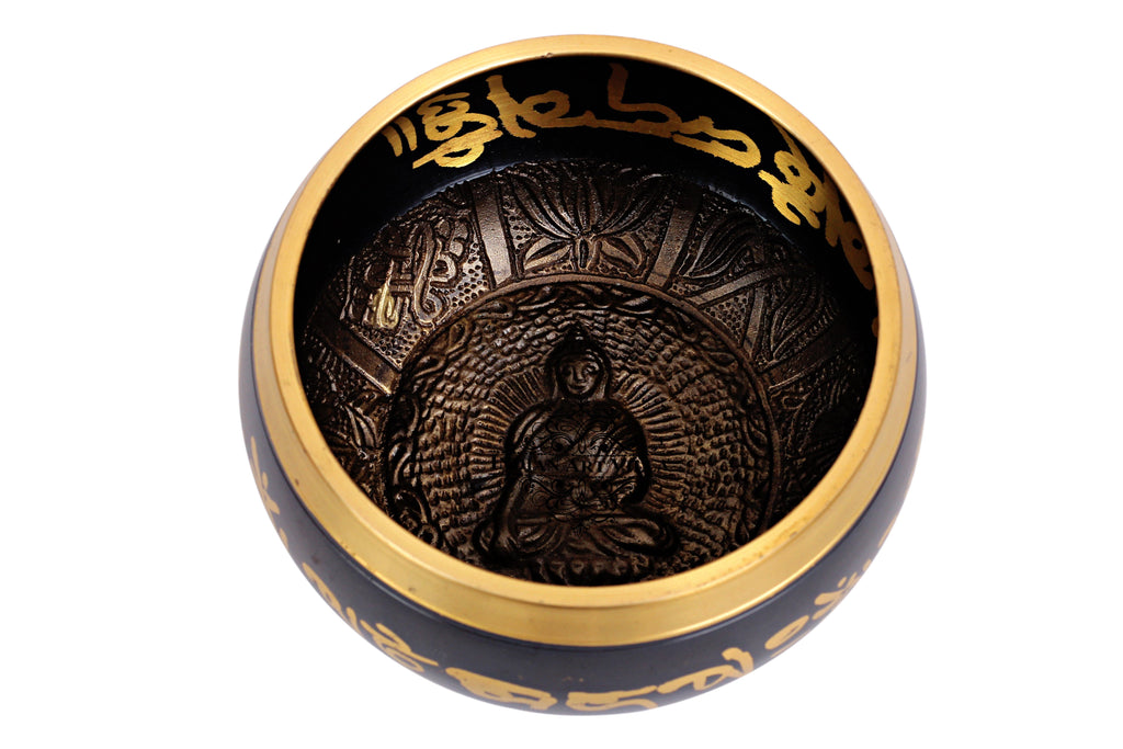 Brass Inside Buddha Design Tibetan Singing Bowl, Reduce Stress Anxiety Vastu Items BR-8 