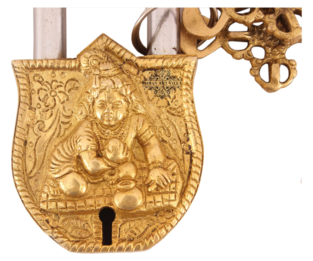 Brass Laddu Gopal Ji Design Lock Designer Locks CC-1