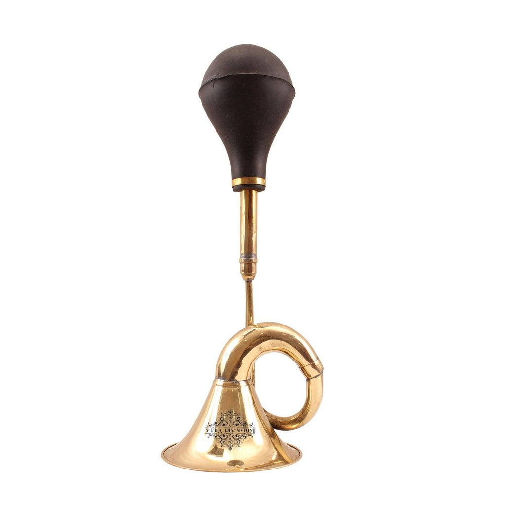 Brass Old Style Car Horn with Rubber Hand Pump|Noise Maker Decorative Gift Item Home Accent BR-3 17.0" 