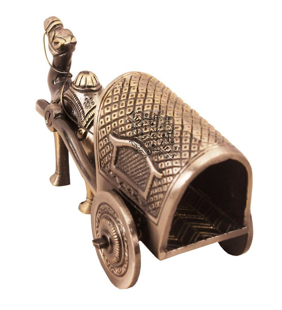 Brass Polished Camel Cart Handcrafted Antique Showpiece Home Accent Indian Art Villa