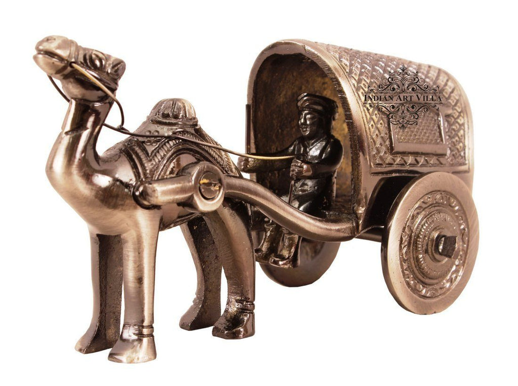 Brass Polished Camel Cart Handcrafted Antique Showpiece