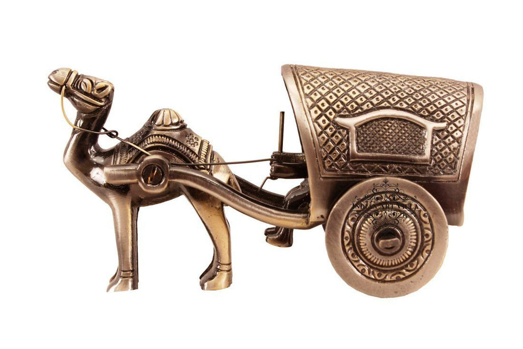 Brass Polished Camel Cart Handcrafted Antique Showpiece Home Accent Indian Art Villa