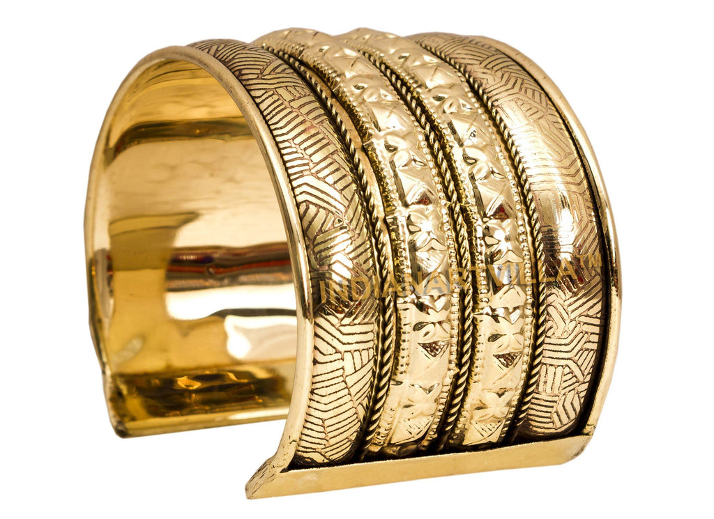 Brass Puzzle Line Design Kada - 5 cms Bracelet HR-4