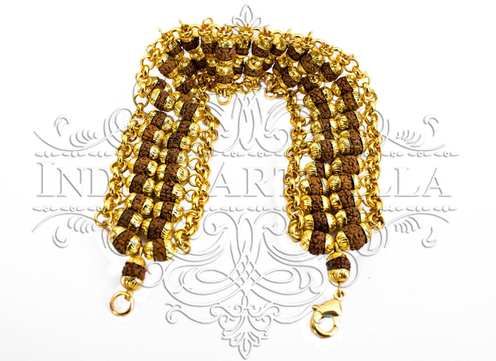 Brass Rudraksh Bracelete, For Men/Women, Healing and Meditation Purpose Bracelet V-1 