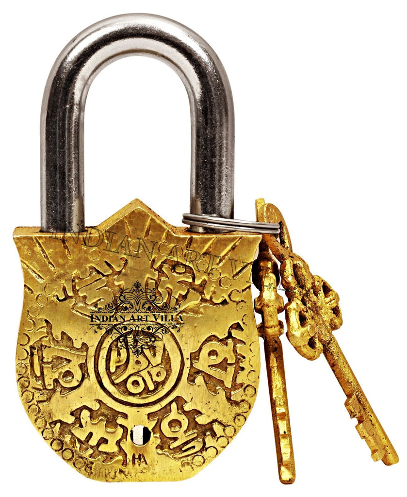 Brass Vastu Fengshui Design Lock with 2 Keys Designer Locks CC-1