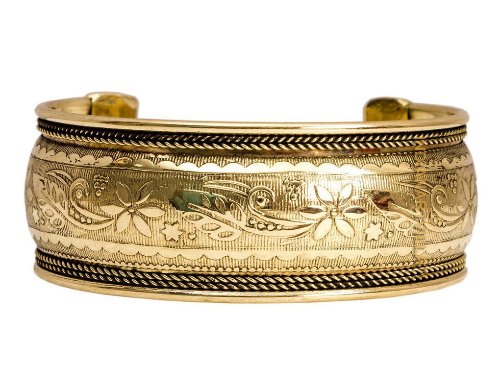 Brass Vintage Designer Openable Kada Bracelet | Collectible Gift Item | Width 3.5 Cms Bracelet Indian Art Villa