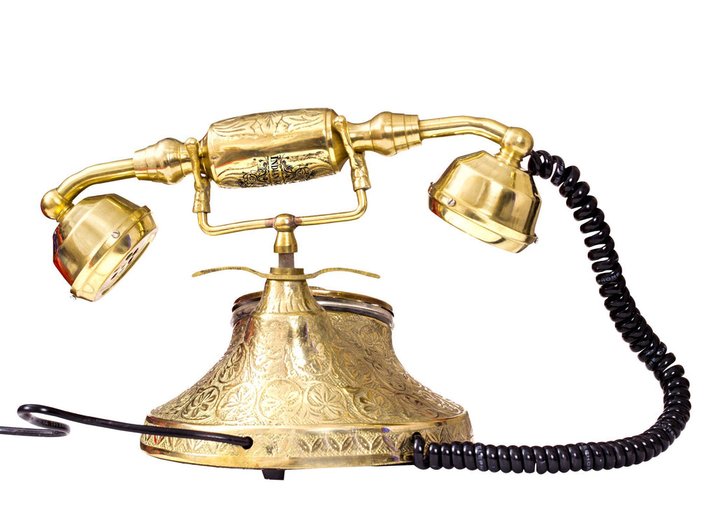Brass Vintage Landline phone - Engraved Home Accent HR-1