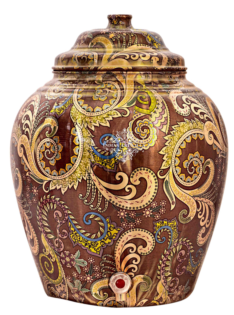 Copper Designer Brown Water Pot