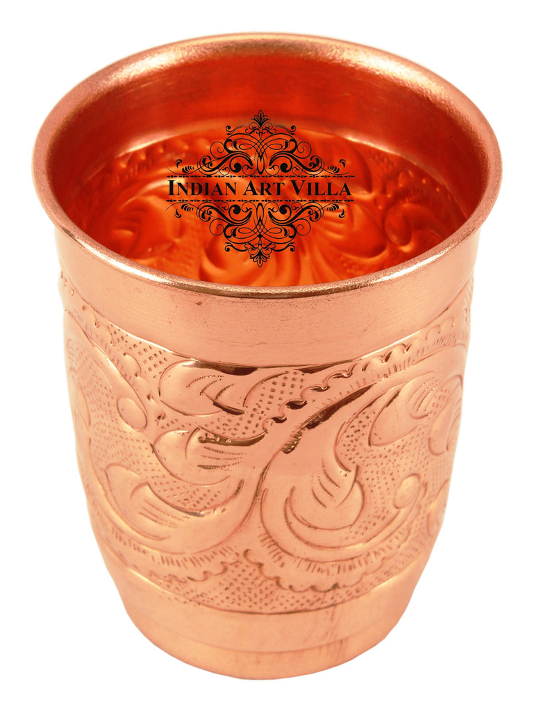 INDIAN ART VILLA Copper Printed Designer Glass Tumbler, 10 Oz –  IndianArtVilla