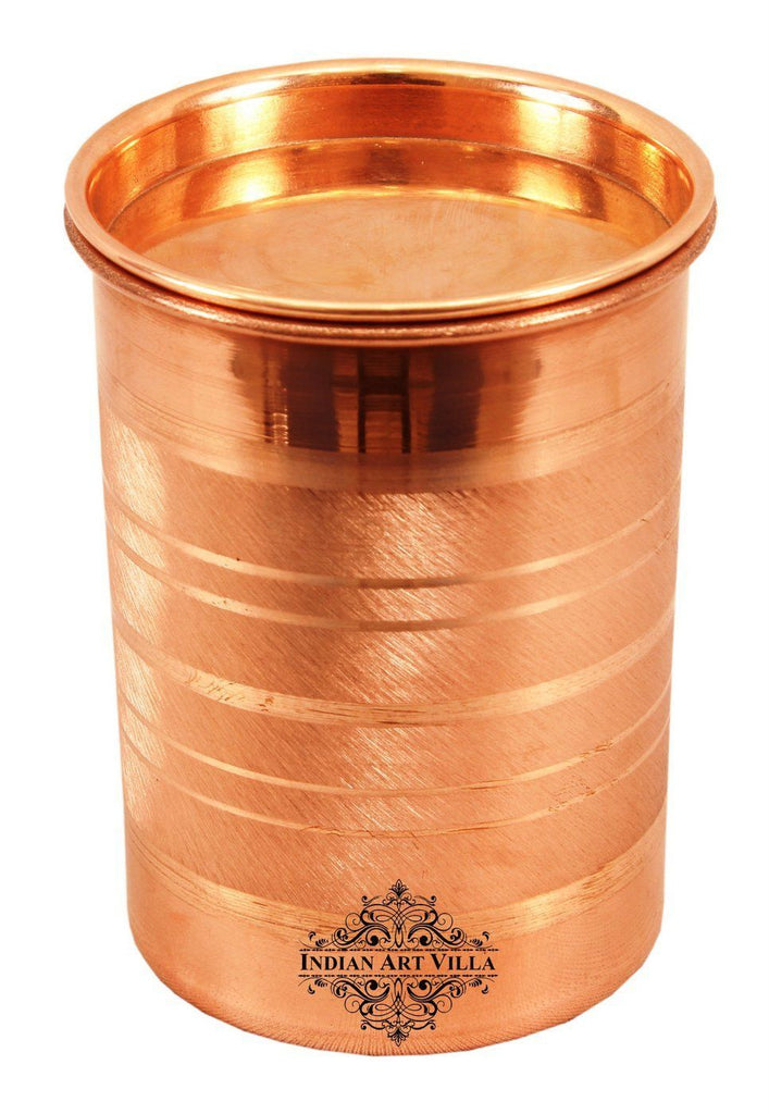 Copper Glass Tumbler Cup with Lid | 300 ML