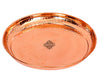 IndainArtVilla Handmade Pure Copper Hammered Design Dinner Plate/Thali, Serveware, Tableware