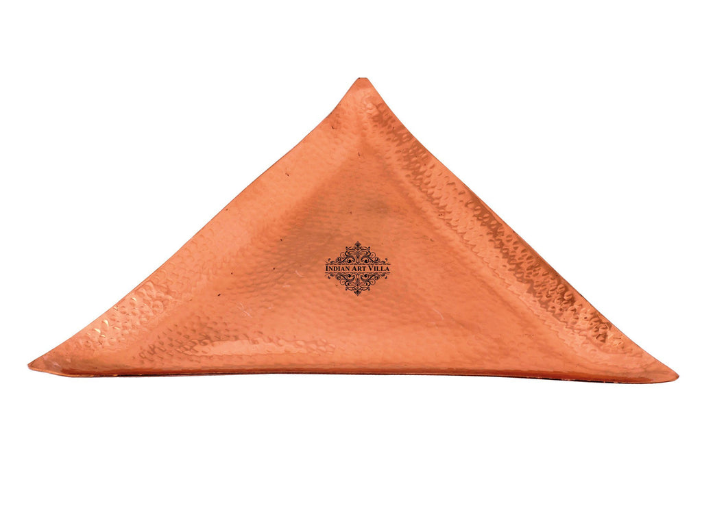 Copper Hammered Design Triangular Tray