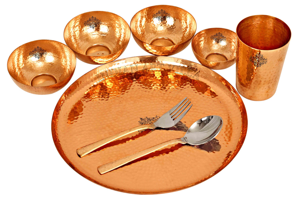 Copper Hammered Dinner Set (8 Pieces) Dinner Sets CCB-TW