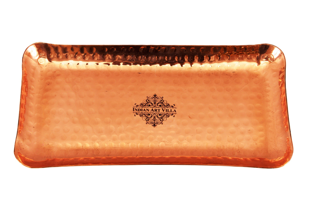 Copper Hammered Rectangular Serving Tray Plate Tray CC-5