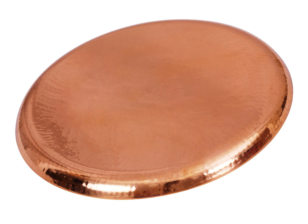 Copper Hammered Round Serving Tray Plate - Home Hotel Restaurant Tray CC-5