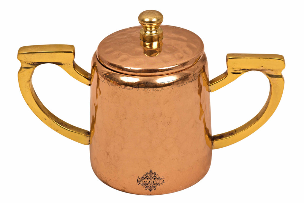 Copper Hammered Sugar Pot with Inside Tin Lining