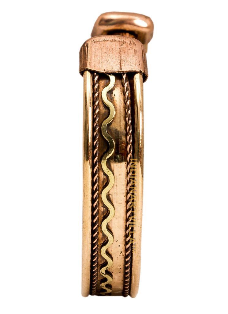 Copper Handmade Traditional Design Kada Bracelete With Magnet- 2 cms Bracelet HR-4