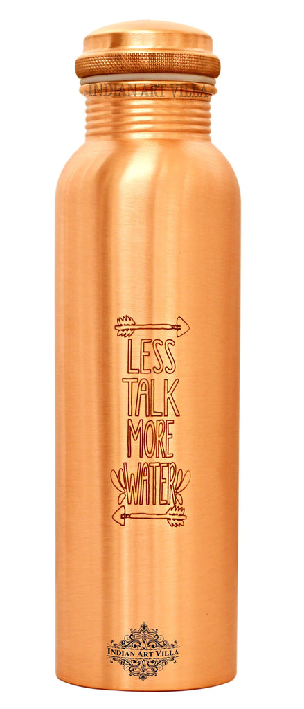 Copper Lacquer Engraved Bottle 1000 ML (less Talk more water...)