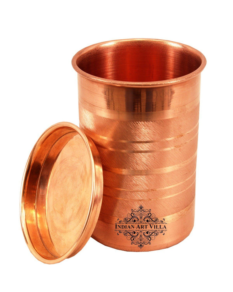Copper Luxury Design Glass With Lid Set of - 1 Pieces | 2 Pieces | 4 Pieces | 6 Pieces Copper Tumblers CC-1
