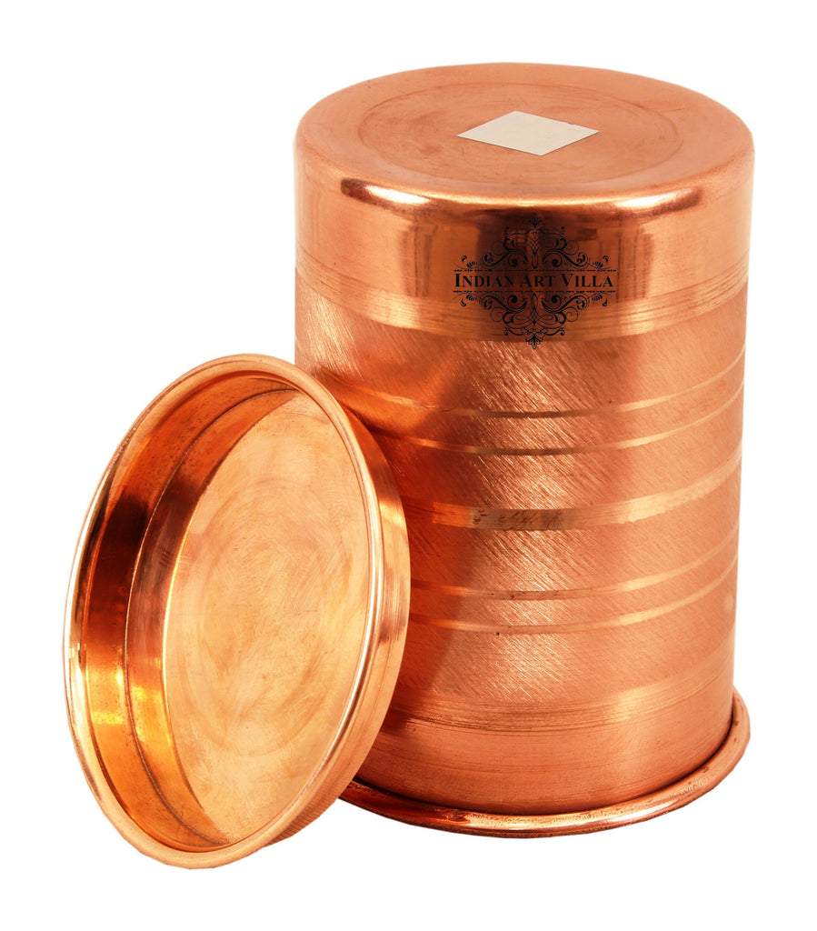 Copper Luxury Design Glass With Lid Set of - 1 Pieces | 2 Pieces | 4 Pieces | 6 Pieces Copper Tumblers CC-1