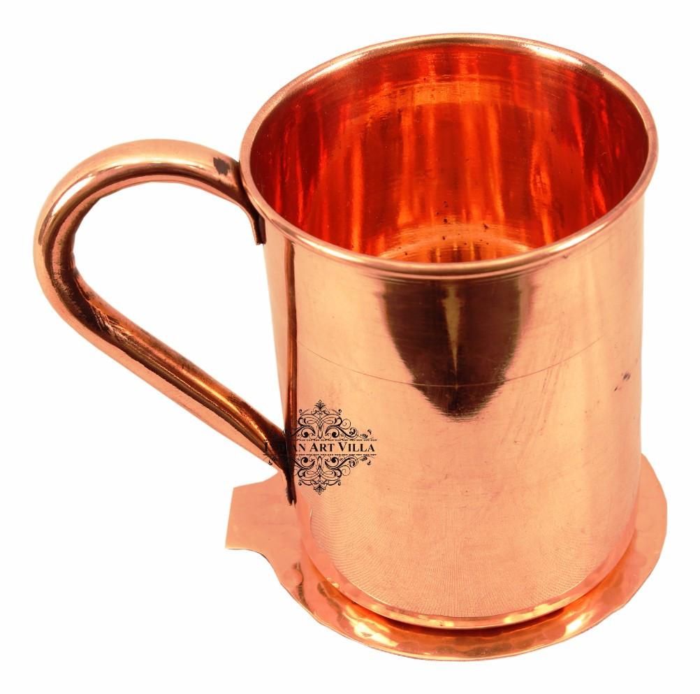 Copper Moscow Mule Beer Mug Cup 14 Oz with Coaster Coaster Beer Mugs Indian Art Villa