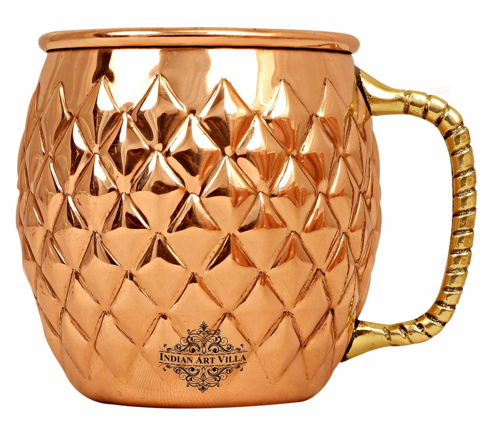 Copper New Diamond Design Moscow Mule Beer Mug - 600 ML