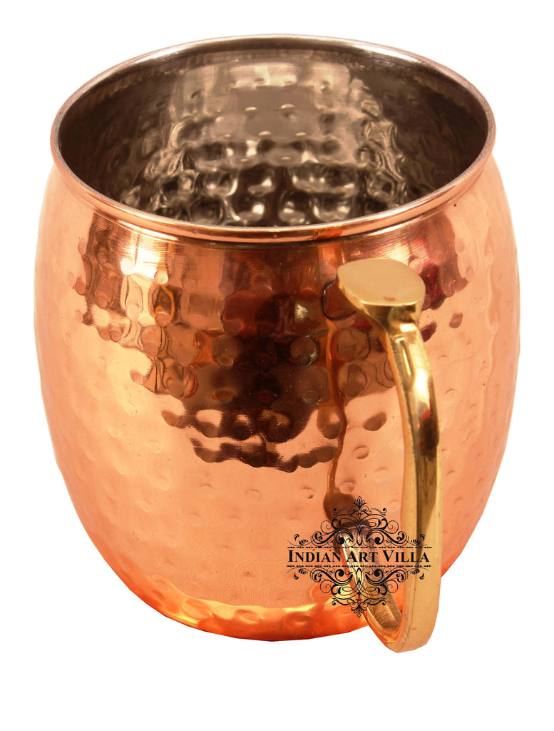Copper Nickel Hammered Mug With Brass Thumb Design Handle Beer Mugs CC-6