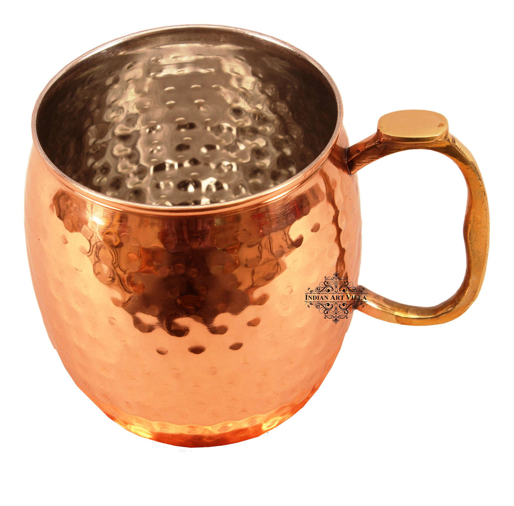 Copper Nickel Hammered Mug With Brass Thumb Design Handle Beer Mugs CC-6