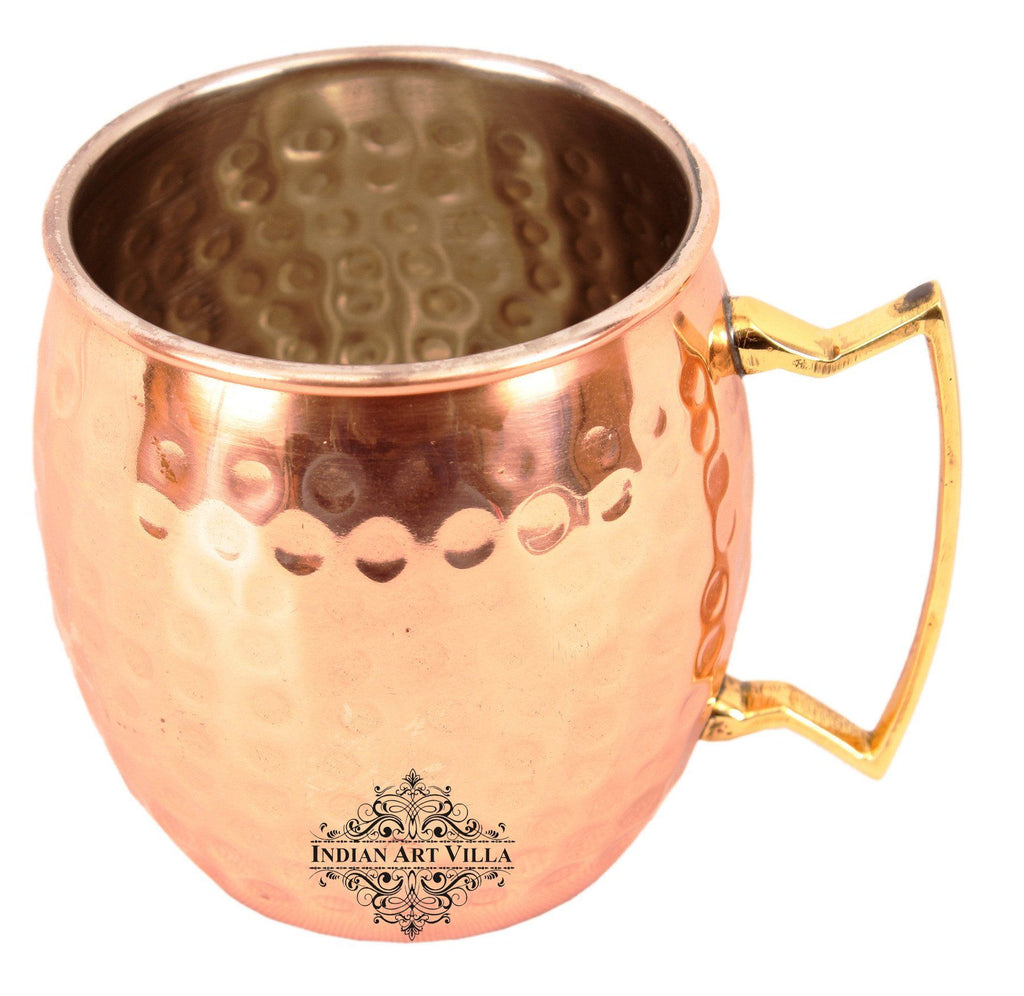 Copper Nickle Moscow Mule Beer Mug with Brass Handle 18 Oz