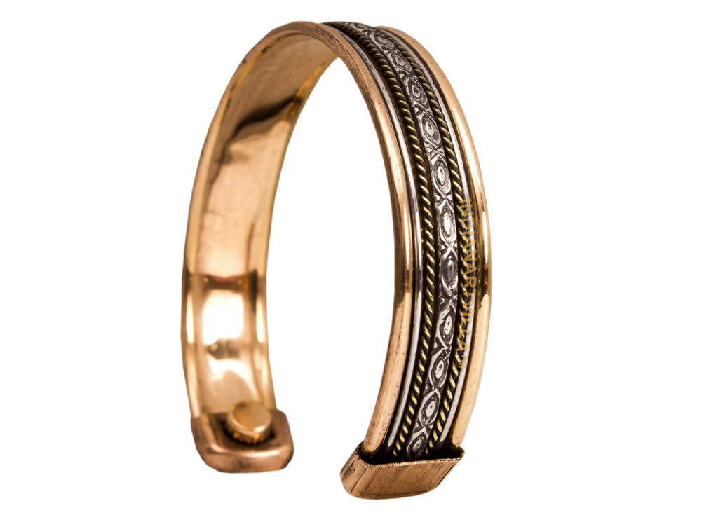 Copper Traditional Design Kada Bracelete With Magnet- 2 cms Bracelet HR-4