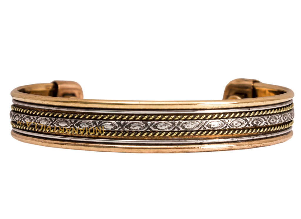 Copper Traditional Design Kada Bracelete With Magnet- 2 cms