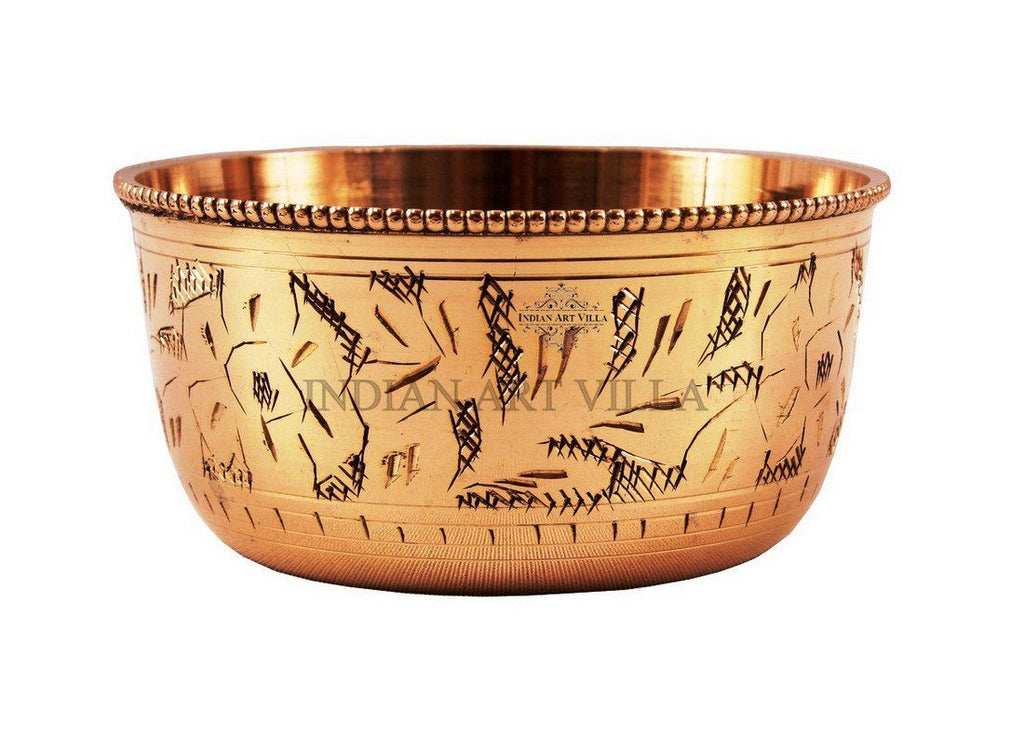 Handmade Designer Flat Bottom Bowl 3 Oz Brass Bowls Indian Art Villa