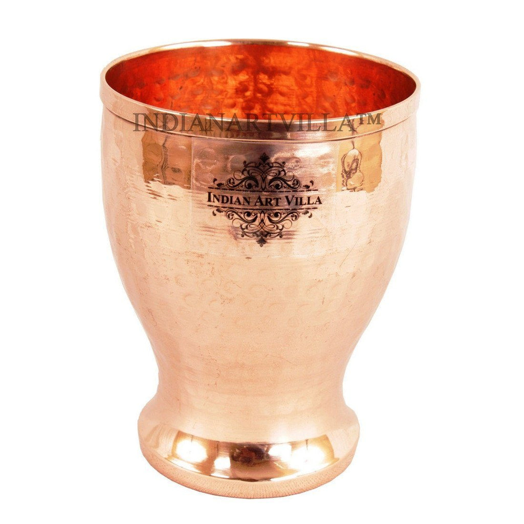 Handmade Hammered Pure Copper Glass Cup 11 Oz
