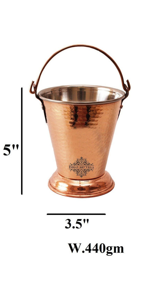 Handmade Steel Copper Bucket Buckets Indian Art Villa