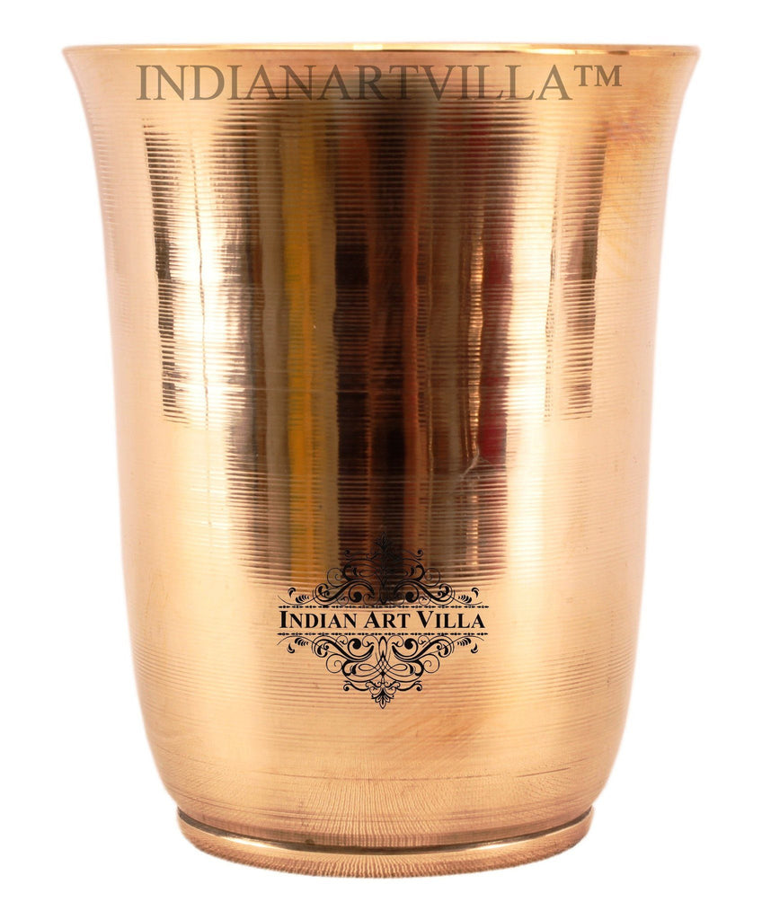 IndianArtVilla Ayurveda Beneficial Bronze Mughlai Design Glass Bronze Tumblers Indian Art Villa