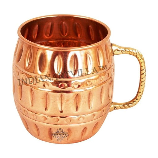Moscow Mule Pure Copper Round Hammered Mug 18Oz