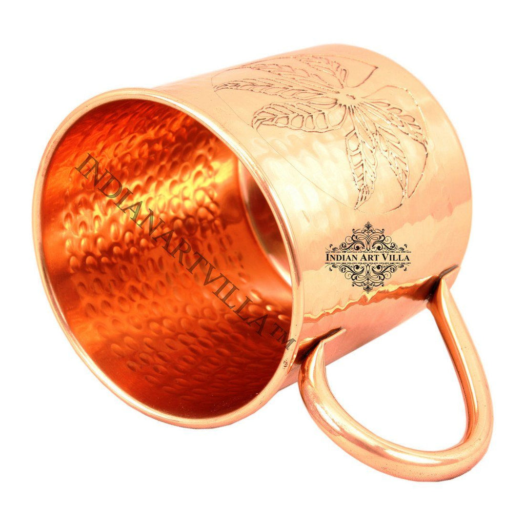 Pure Copper Designer Small Hammered Moscow Mule Mug 16 Oz Beer Mugs Indian Art Villa