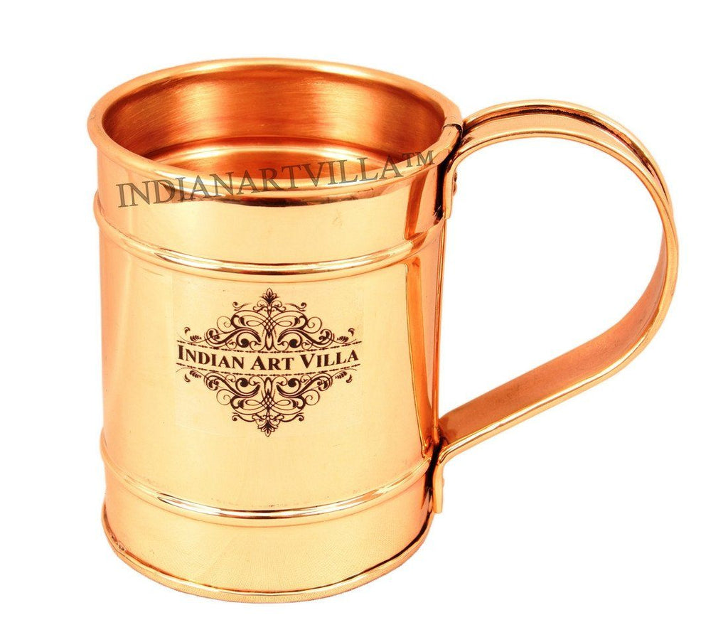 Pure Copper Long Flat Mug Moscow Mule Cup 16 Oz