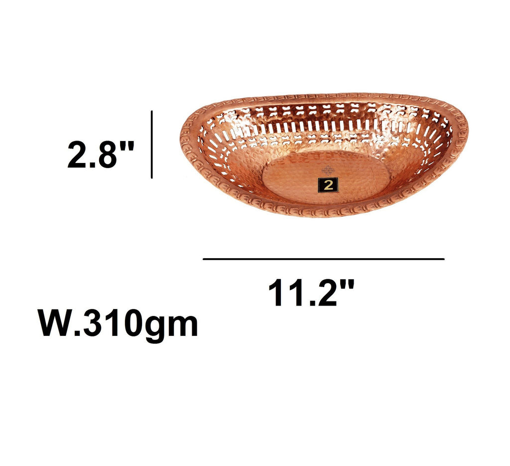 Pure Copper Oval Bread Proving Rattan Basket