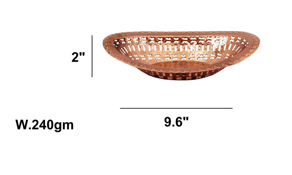 Pure Copper Oval Bread Proving Rattan Basket Bread Baskets Indian Art Villa Small