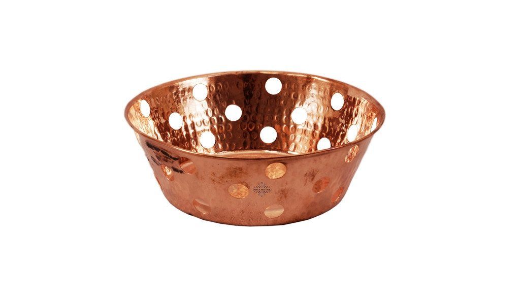 Pure Copper Round Bread Proving Rattan Basket For Serving Bread Baskets Indian Art Villa