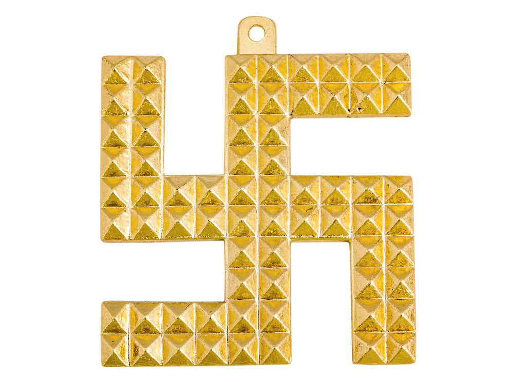 Pyramid Design Brass Swastik, Wall Hanging Decorative Vastu Items V-1 Small 
