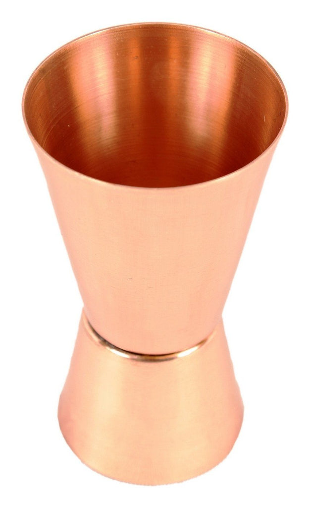 Set of 1 Steel Wine Shaker | 750 ML | with 4 Copper Jigger Shot Glass | 50 ML each Steel Copper Ware Bar Ware Combo Indian Art Villa