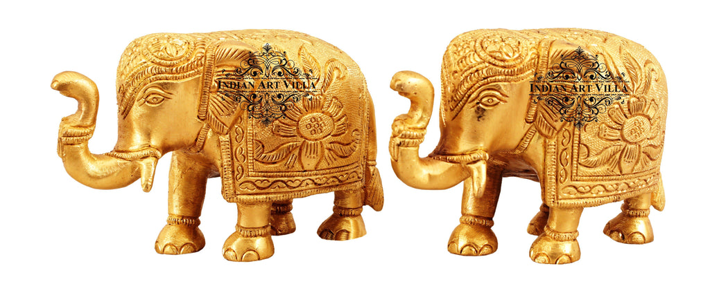 Set of 2 Brass Designer Elephant