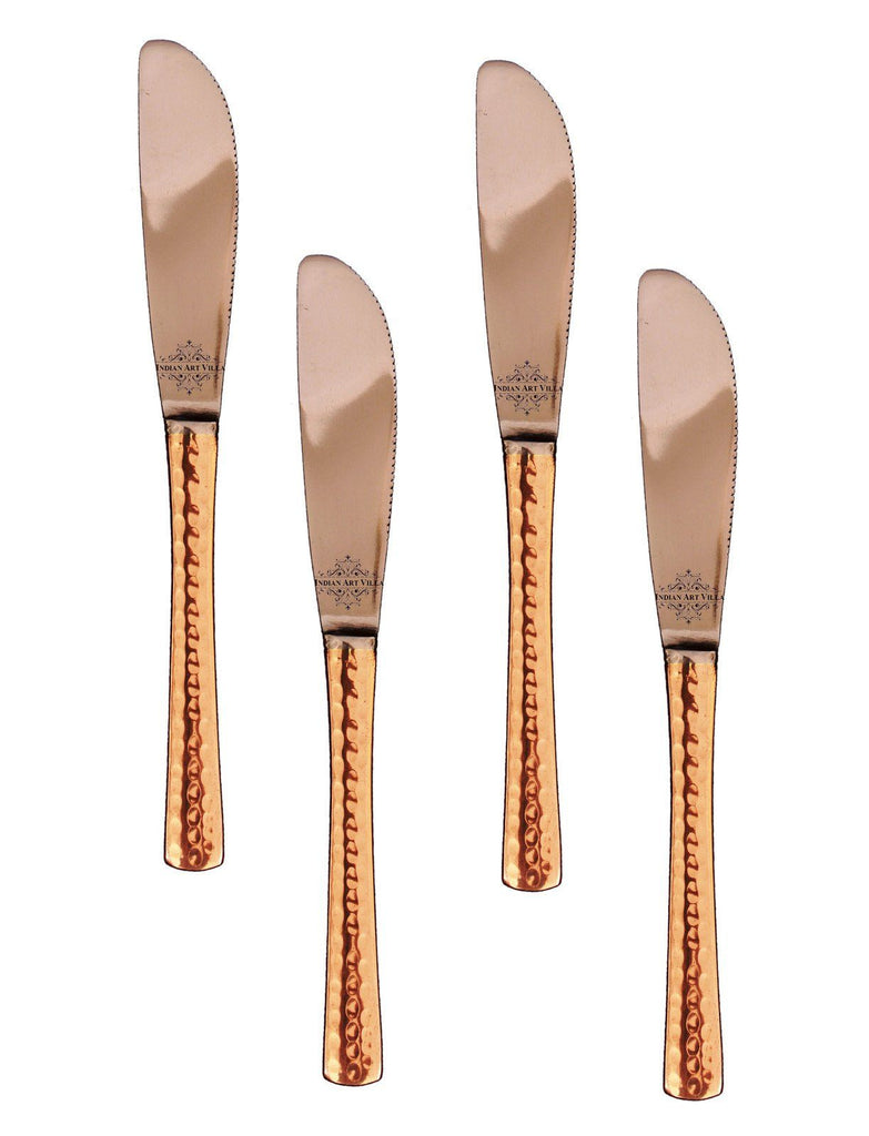 Set of 4 Steel Copper Bread Spreader Knife | 7.3" Inch each