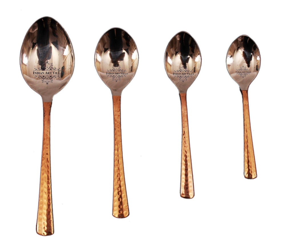 Set of 4 Steel Copper Cutlery Spoon