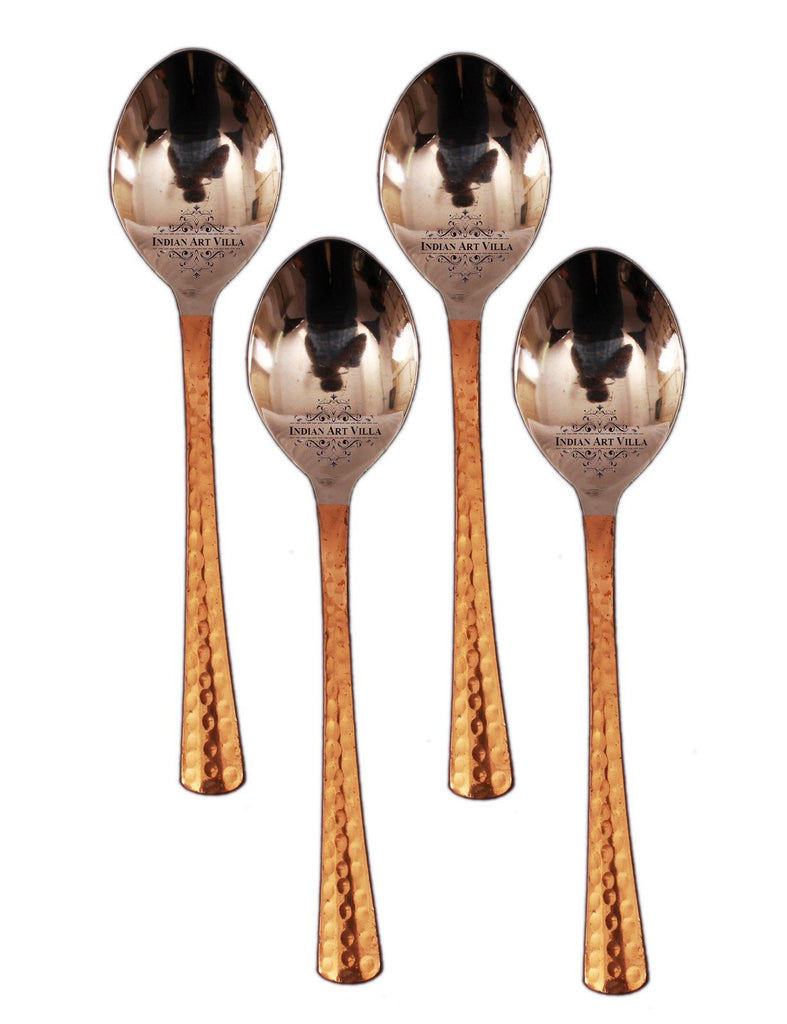 Set of 4 Steel Copper Spoon | 6.2" Inch each
