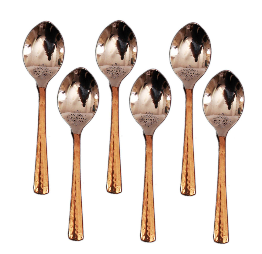 Set of 6 Steel Copper Spoon | 5.0" Inch each