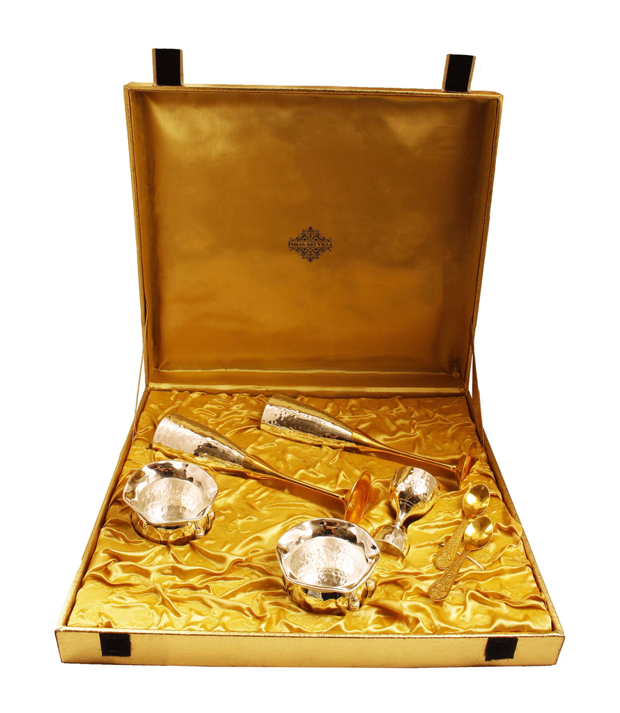 Silver & Gold Plated Champagne Glass, Silver 2 Bowl & Peg Measure, Gold Plated 2 Spoon